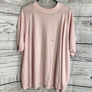 Hampshire Studio sweater womens plus size X3 Knit Crew neck Made In Korea Pink